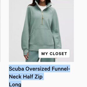 Lululemon CRATER BLUE SET Wunder Under Nulu 6 AND Scuba Funnel-Neck M/L